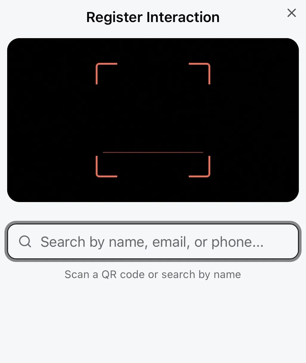 Scanning a wallet pass to record an interaction