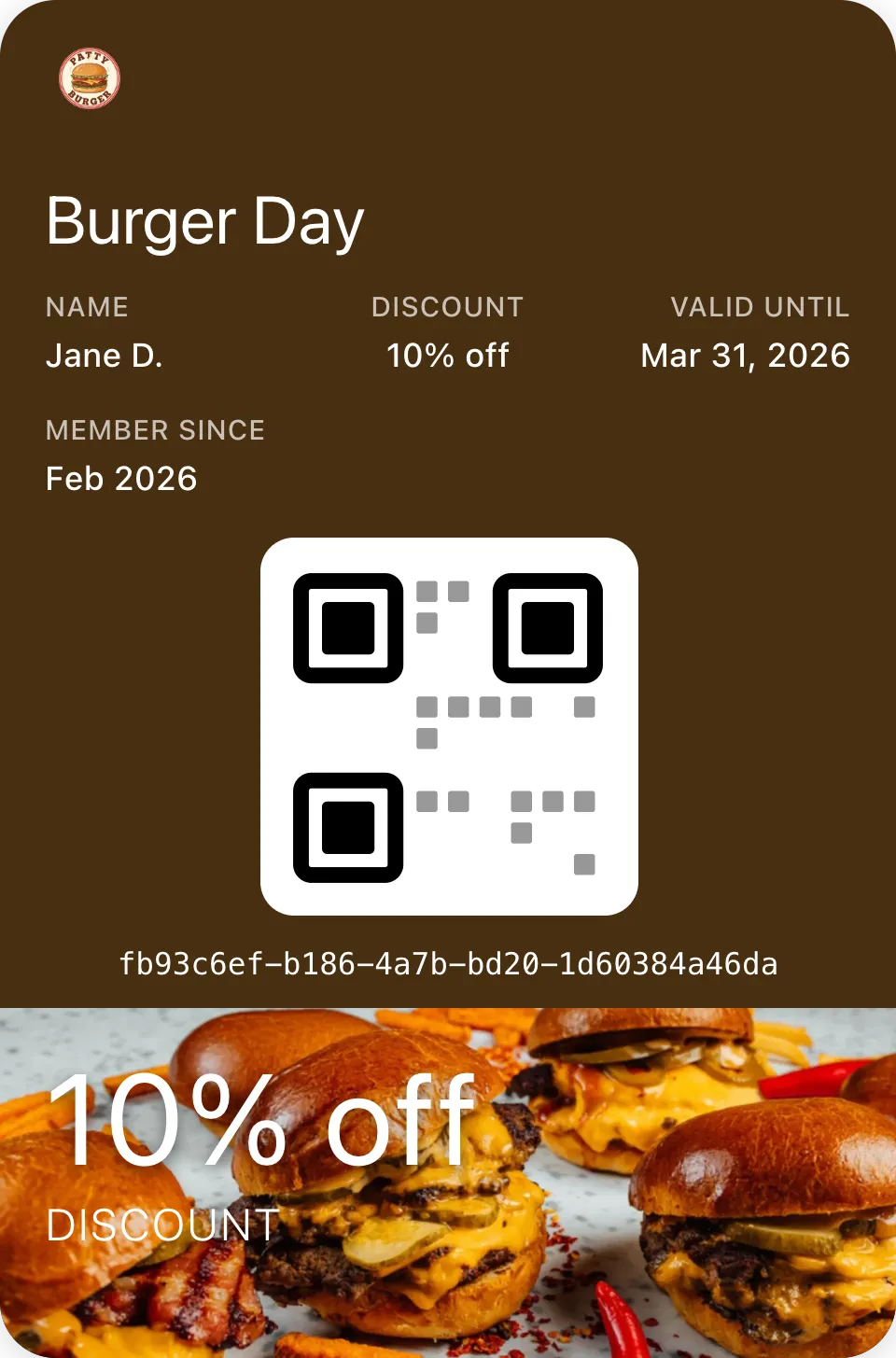 Digital coupon pass with discount offer