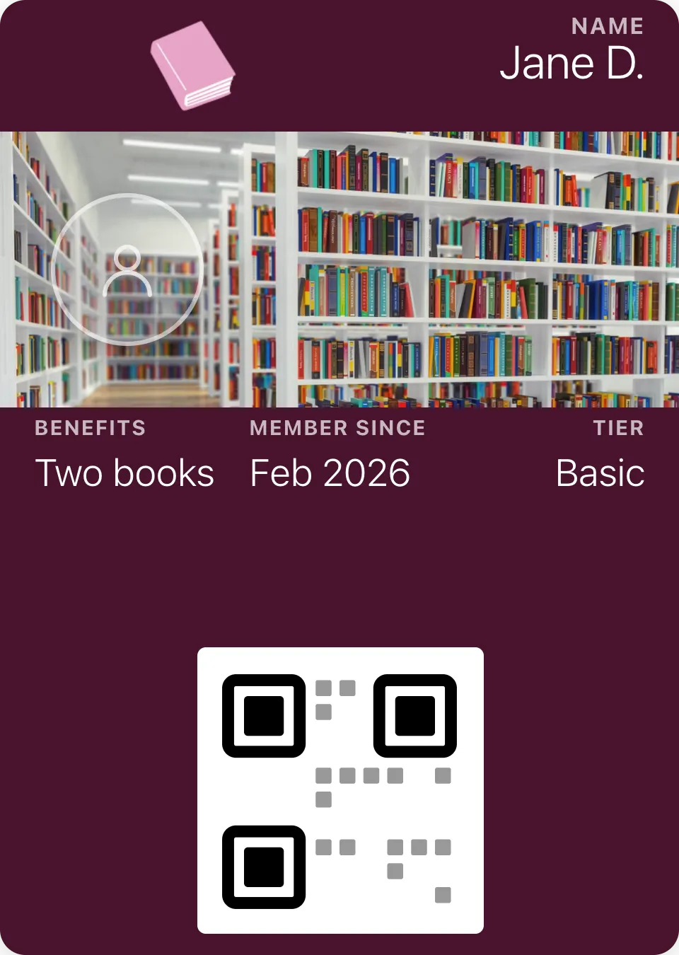 Membership card pass with tier and member details